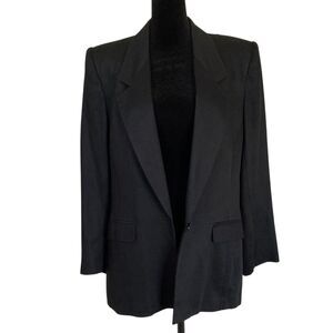 Weathervane Blazer Womens Size 10‎ Black Long Line One Button Vintage